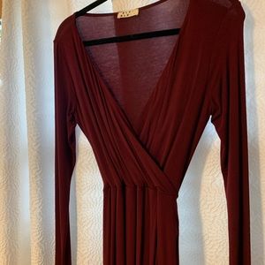 Burgundy body dress